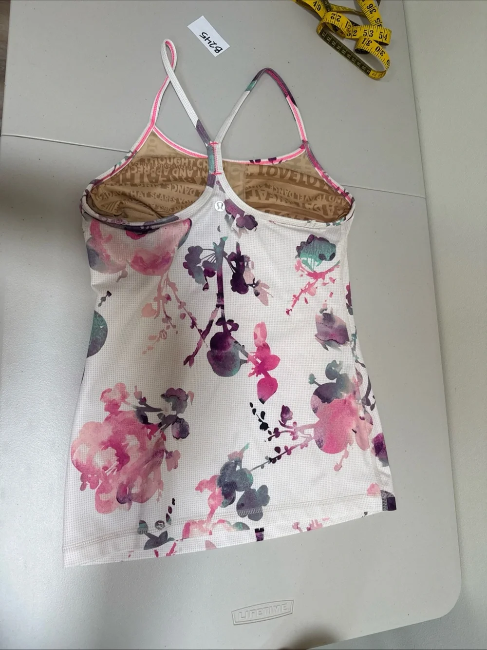 Lululemon Blurred Blossom White Pink Floral Tank Top 6